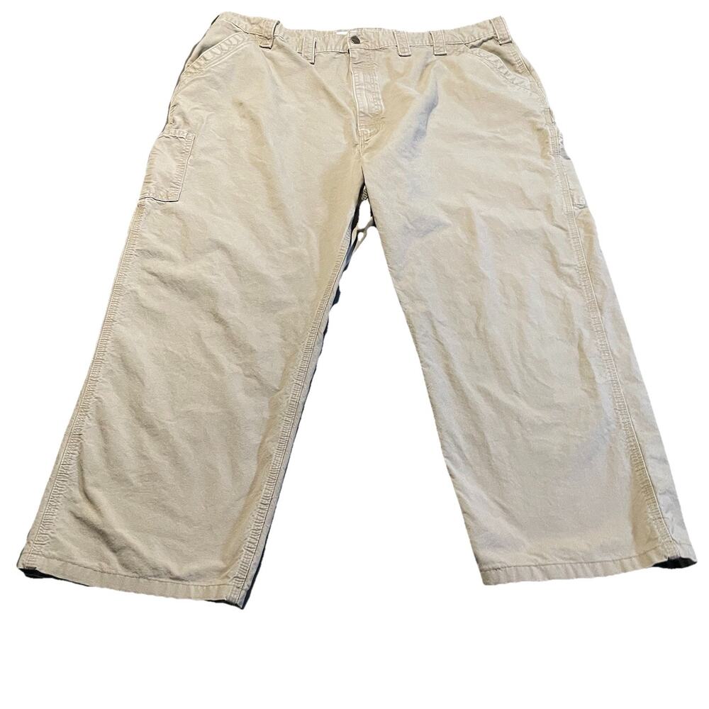 Carhartt Mens Size 48x32 Pants Khaki Original Dungaree Fit B151 DKH Canvas Work